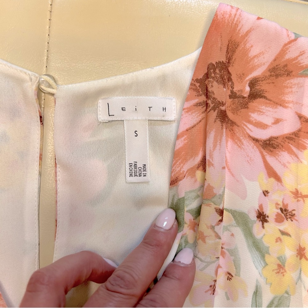 Leith White Floral Flutter Sleeve Midi/Maxi Dress - Picture 10 of 12